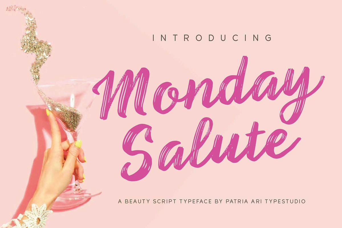 Monday Salute Cute Brushscript, a Script Font by Patria Ari (P4tcreativa) (Photo 1 of 10)