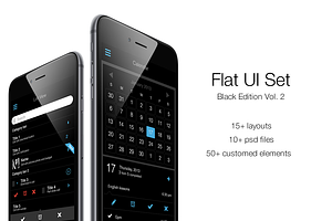 iOS Flat UI Set Black Edition Vol. 2