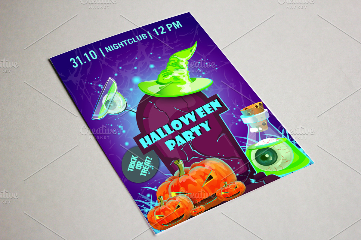 Halloween party poster., an Illustration by moto_cat (Photo 2 of 4)