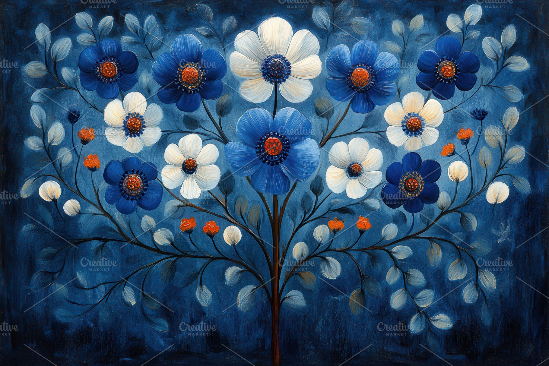 Vibrant floral composition featuring, a Photo by Tanuart