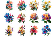 Watercolor Spring Flowers Clipart, an Illustration by DreamArtGraphic (Thumbnail 3 of 4)