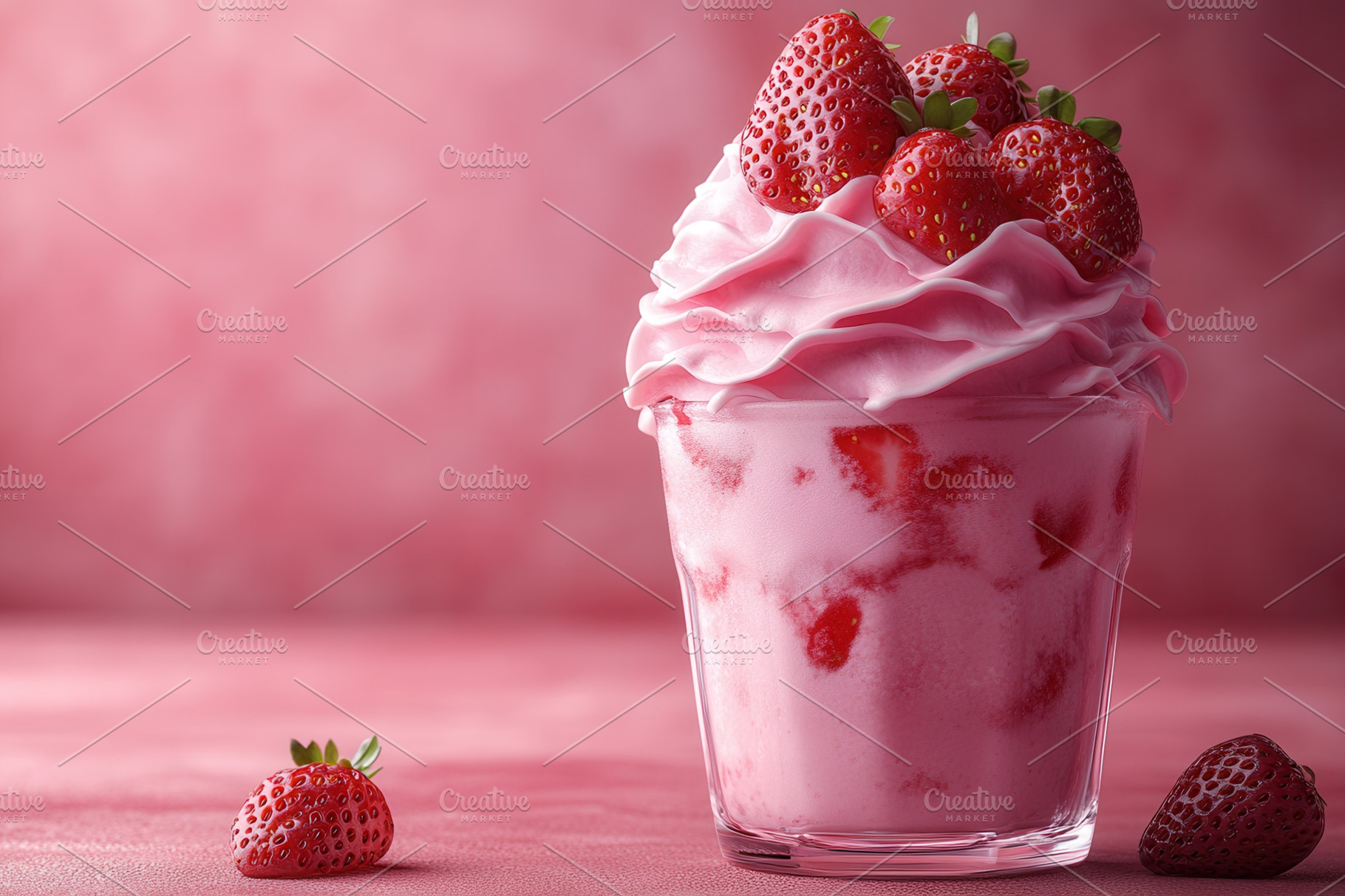 Delicious strawberry dessert in glas, a Photo by Tanuart