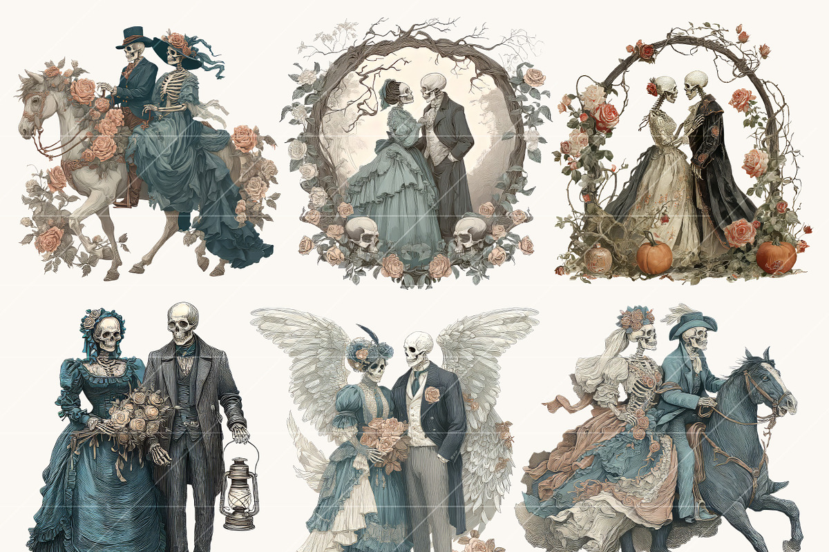 Trippy Valentine Love Story Clipart, a Seasonal Illustration by BusyDaydesign (Photo 10 of 10)