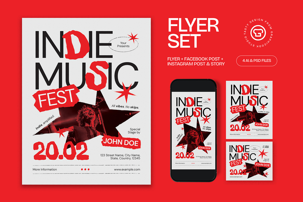 Indie Music Festival Flyer, a Flyer Template by graphicook (Photo 1 of 3)