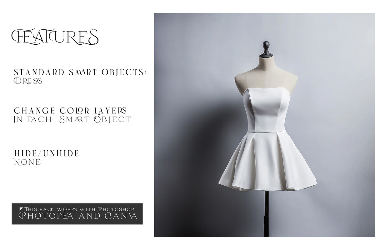 Women's Strapless Mini Dress Mockups, a Product Mockup by mock-ups (Photo 3 of 17)