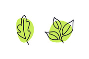 Handdrawn Leaves Nature Concept, an Outline Icon by Black White Mouse Design (Thumbnail 3 of 4)