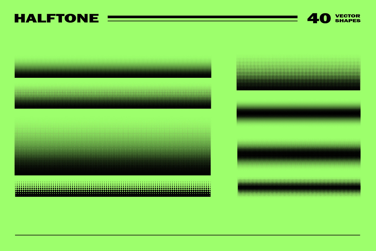 40 Halftone Vector Shapes, an Object Graphic by Pykhtik Design Shop (Photo 5 of 6)