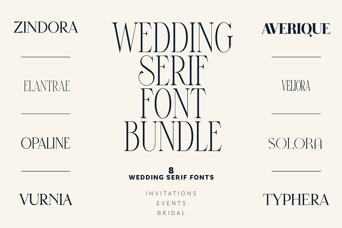 Wedding Serif Font Bundle - 8 Fonts, a Serif Font by Only Fonts (Photo 1 of 10)