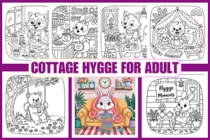 Cottage Hygge Coloring Pages, an Animal Illustration by Coco Bloom