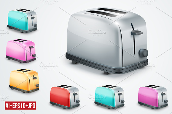Bright Metal Toaster Set preview 4