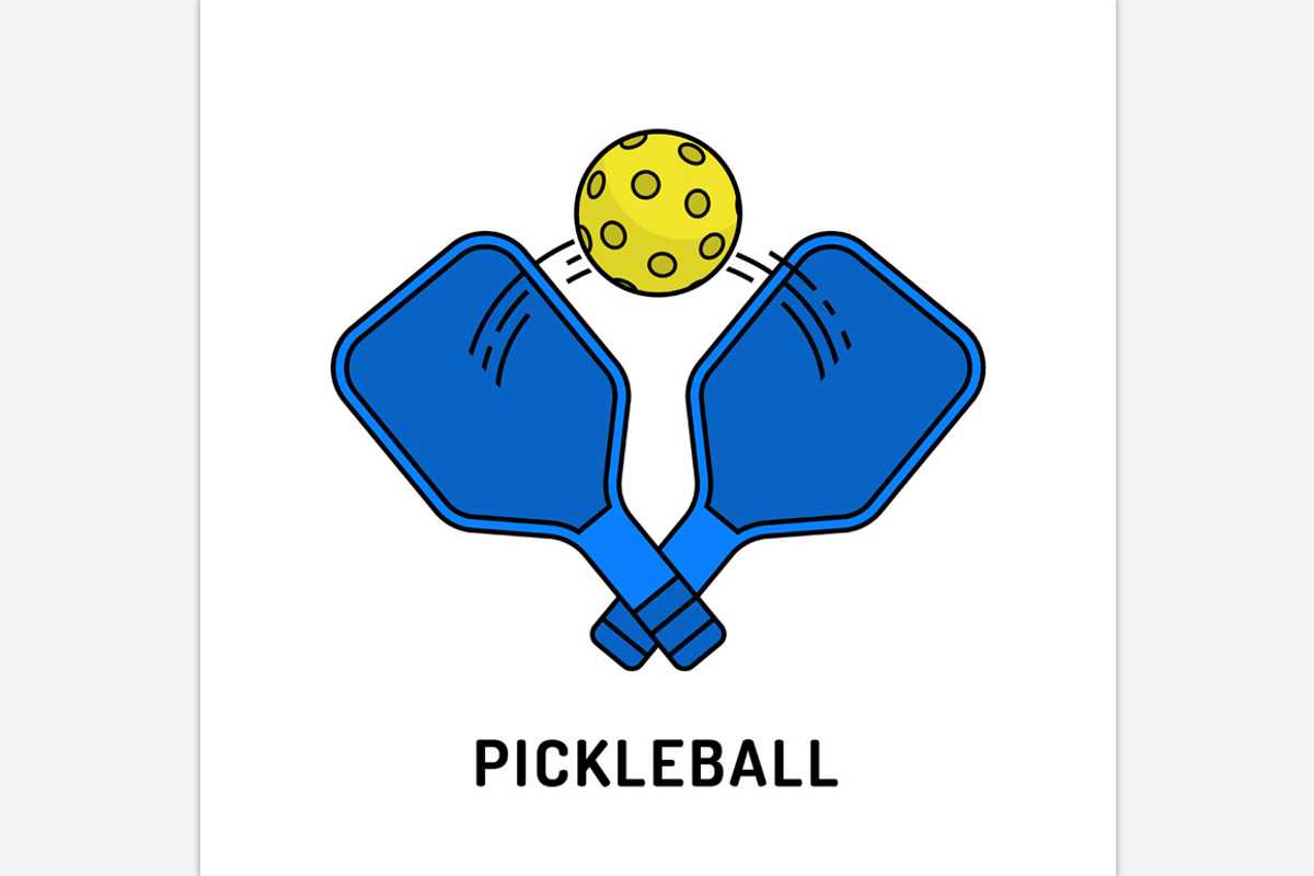 Pickleball symbol. New indoor or out, an Outline Icon by Anna's Shop