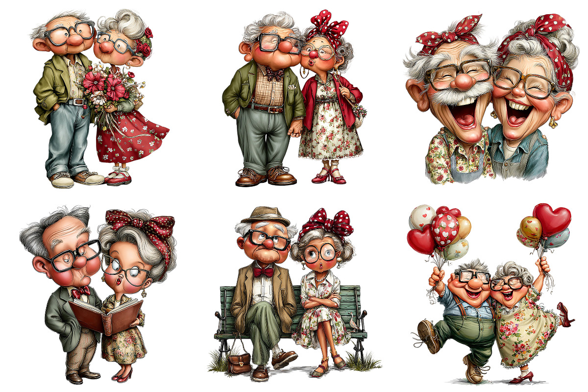 Whimsical Old Man Birthday Clipart, an Illustration by Craft Nest (Photo 6 of 8)