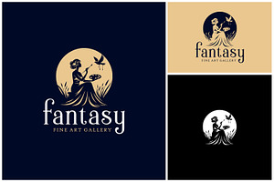 Goddess Princess painting dove logo, a Branding & Logo Template by Enola99d