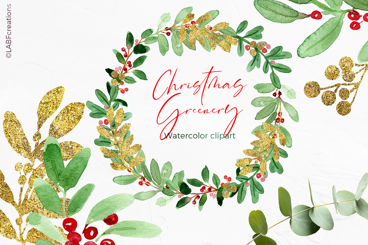 Christmas Greenery. Winter Foliage, an Illustration by LABFcreations (Photo 8 of 8)