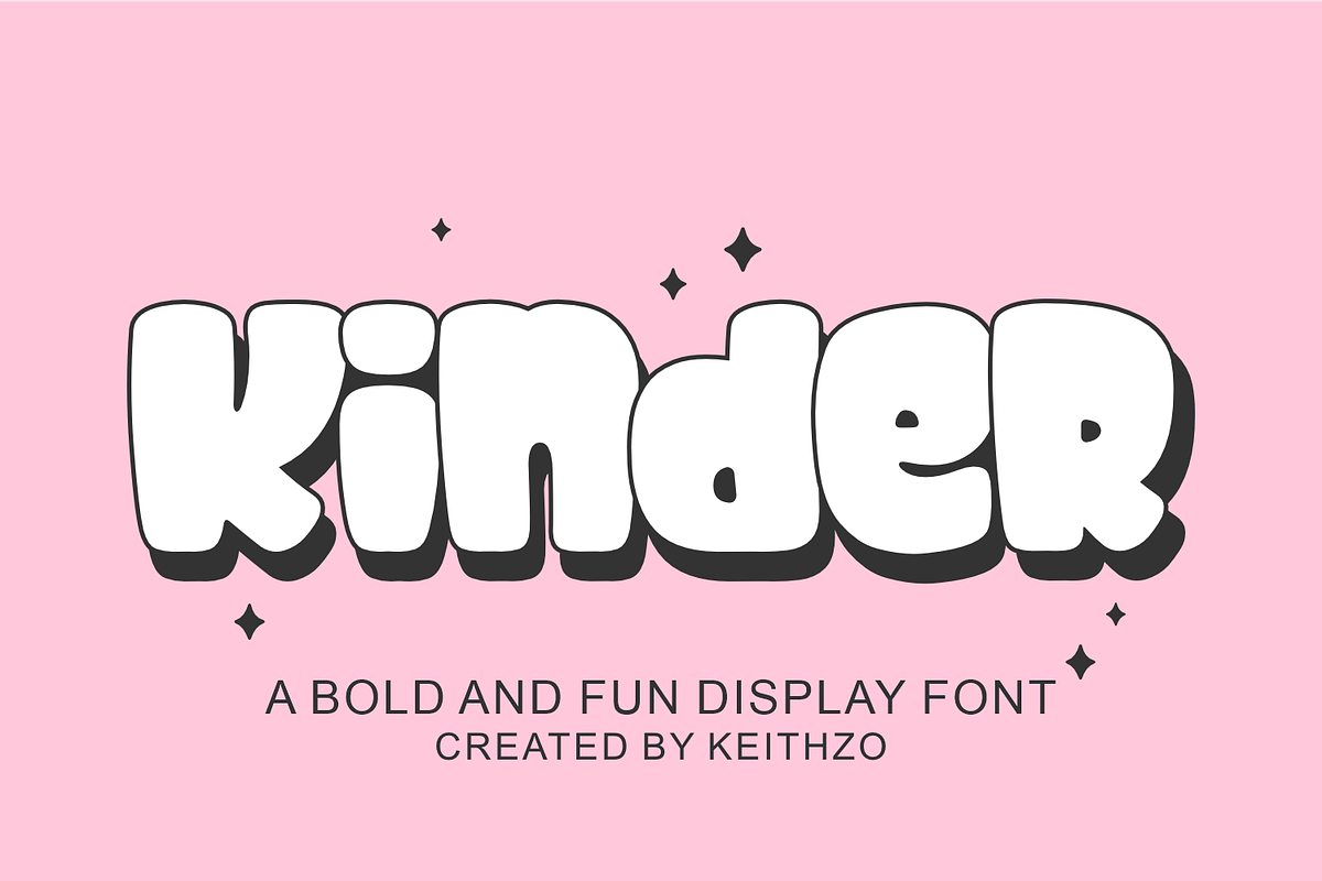 Kinder - Cute Display Font, a Handwritten Font by Keithzo (Photo 1 of 6)
