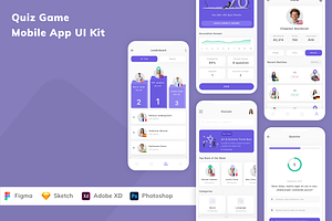 Quiz Game Mobile App UI Kit, an UI Kit Template by Betush
