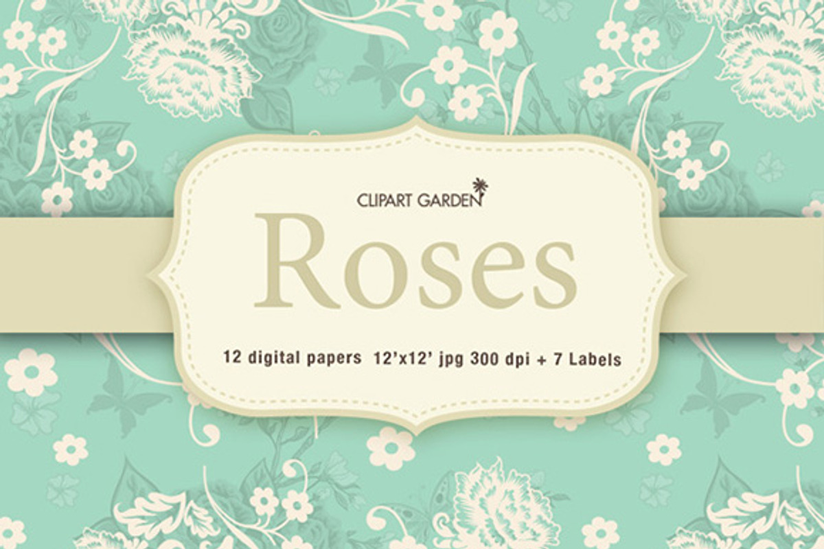 Romantic floral papers and frames. preview 3