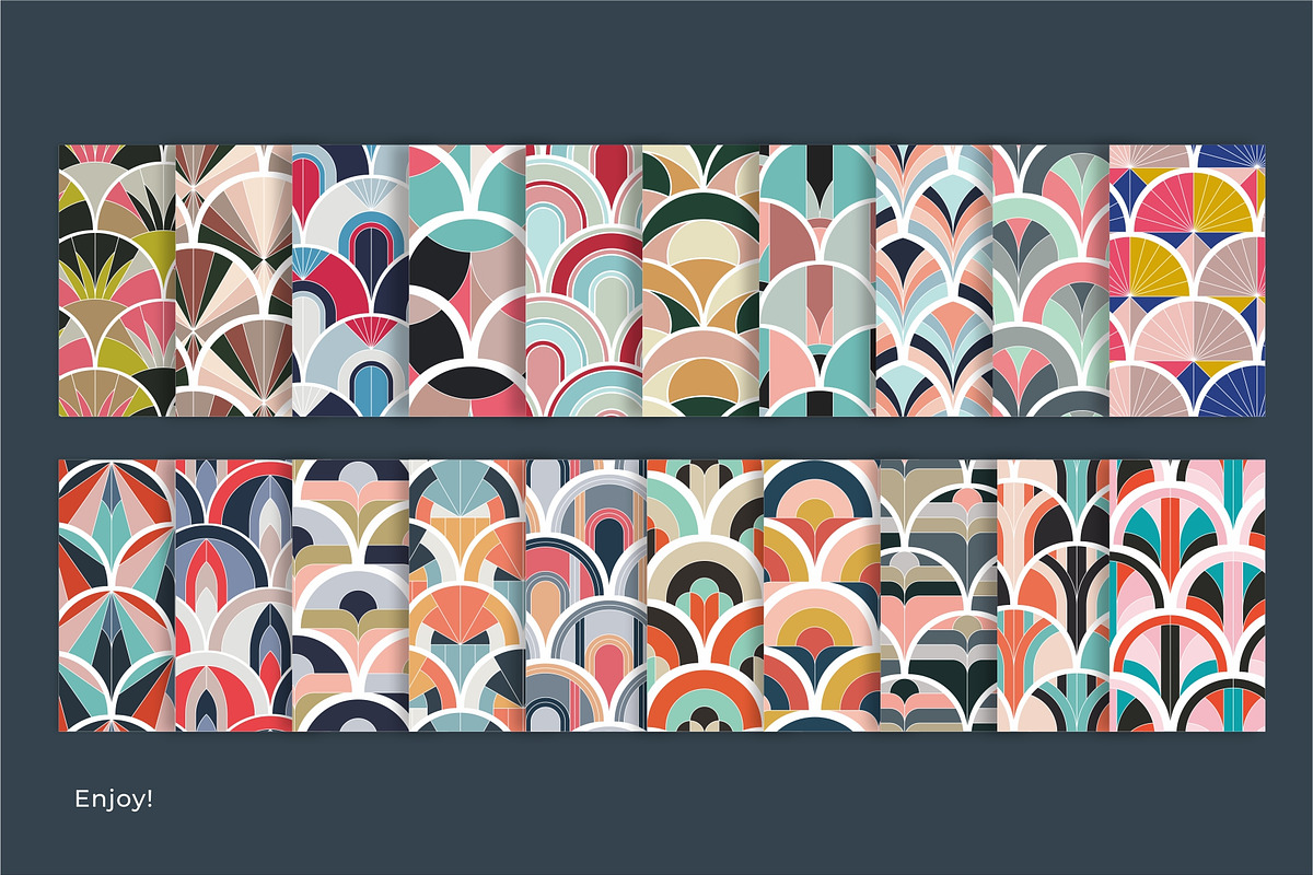 Retro Fish Scale Seamless Patterns, a Pattern Graphic by Firowerk (Photo 8 of 8)