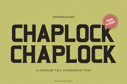 Chaplock - Condensed Sans Serif Font, a Sans Serif Font by Flawless And Co