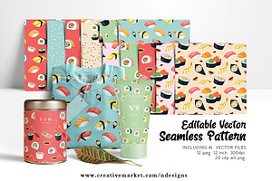 Sushi Seamless Pattern 