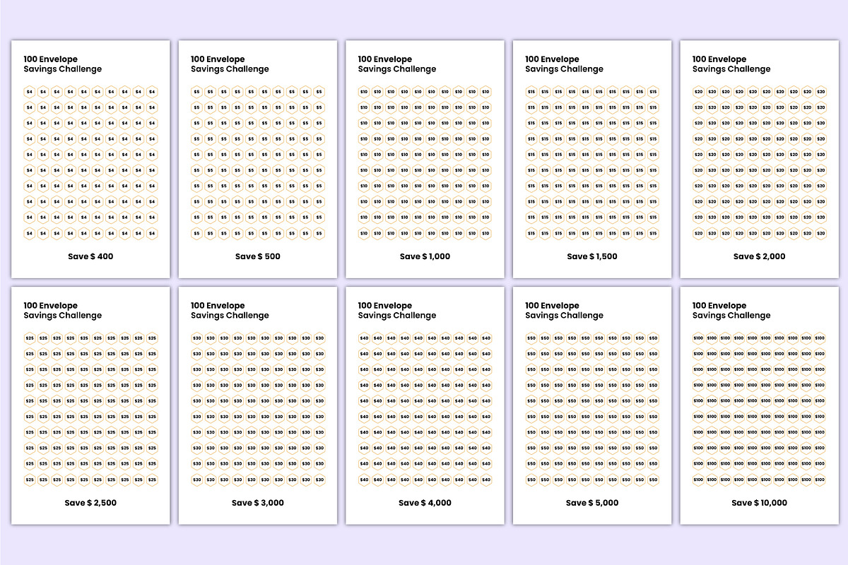 2025-26 Money Saving Challenges Book, a Stationery Template by Mustafiz (Photo 7 of 8)
