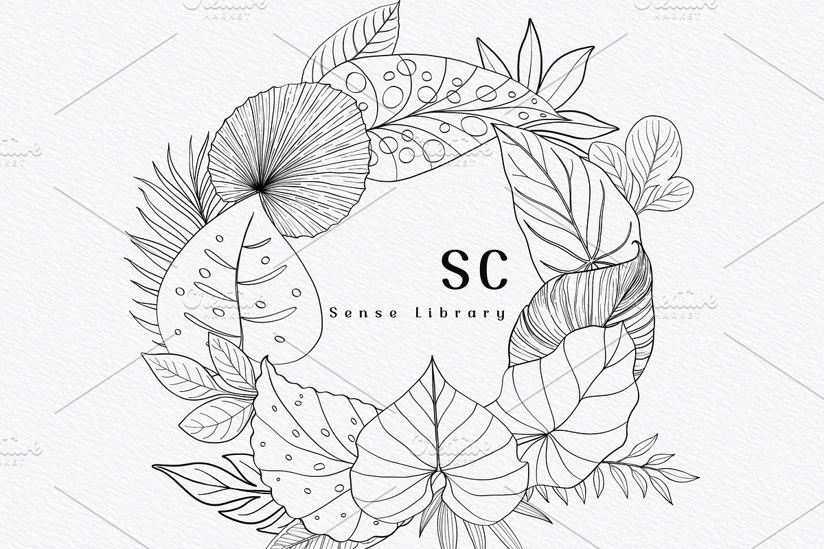“Charm” Tropical Leaves Lineart, an Illustration by Sense Library (Photo 14 of 23)