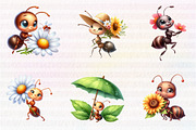 Happy Cute Ants Cartoon Clipart, an Illustration by CreationArt (Thumbnail 2 of 4)