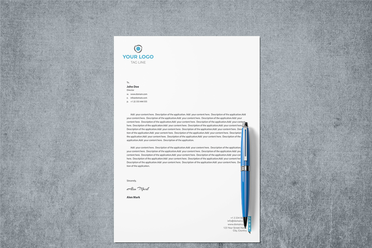 Letterhead, a Stationery Template by designSultan (Photo 1 of 2)