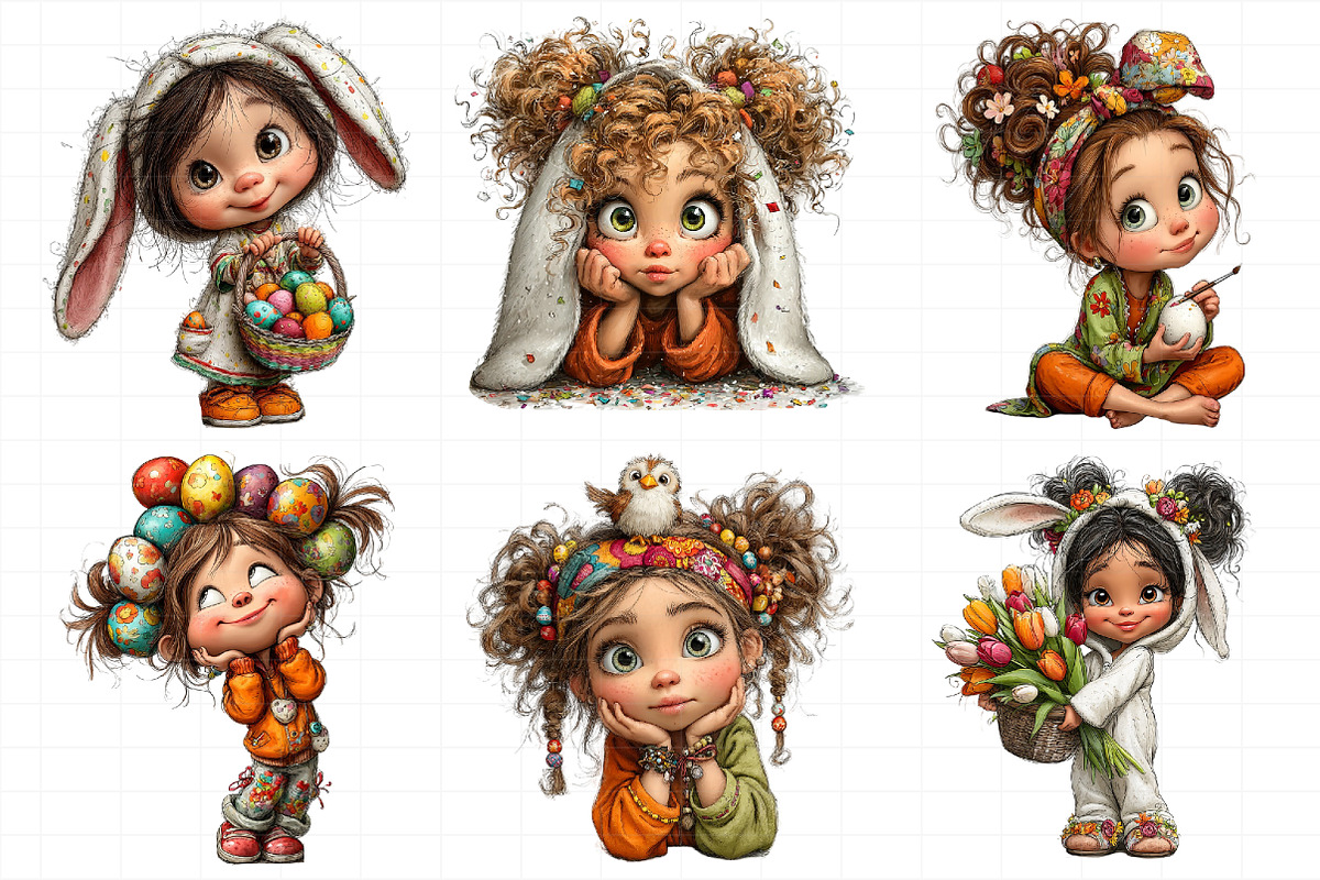 Easter Girl Clipart, an Illustration by Daily.Designs (Photo 6 of 7)