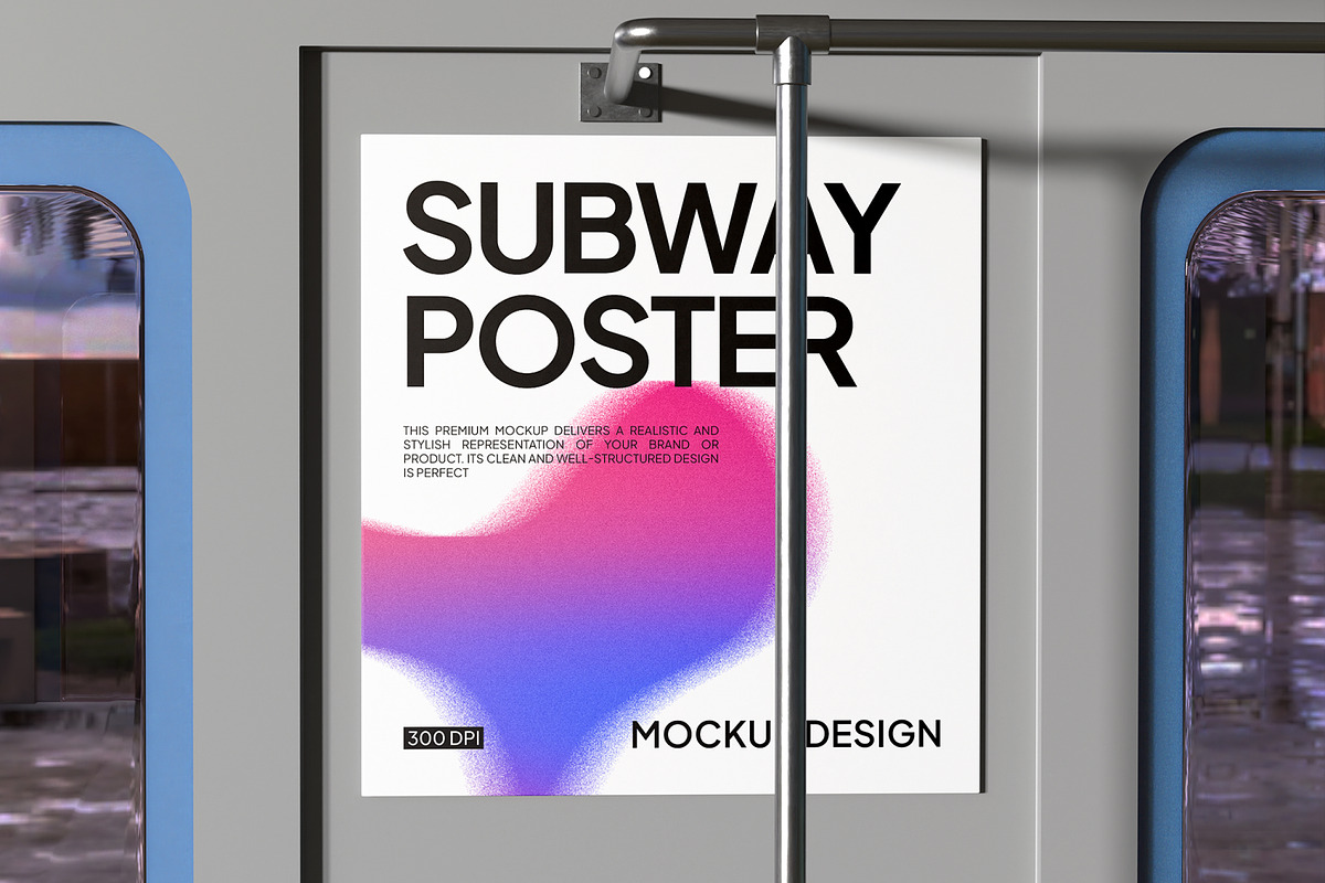 Subway Poster Mockup, an Advertising Mockup by Permadi Creative (Photo 3 of 5)