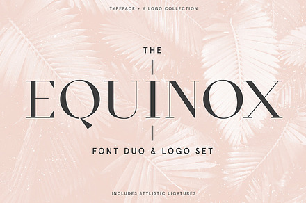 Equinox Stylish Font duo & logo set, a Slab Serif Font by Studio Aurora