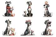 Great Danes with Kittens Clipart, an Illustration by DreamArtGraphic (Thumbnail 3 of 7)
