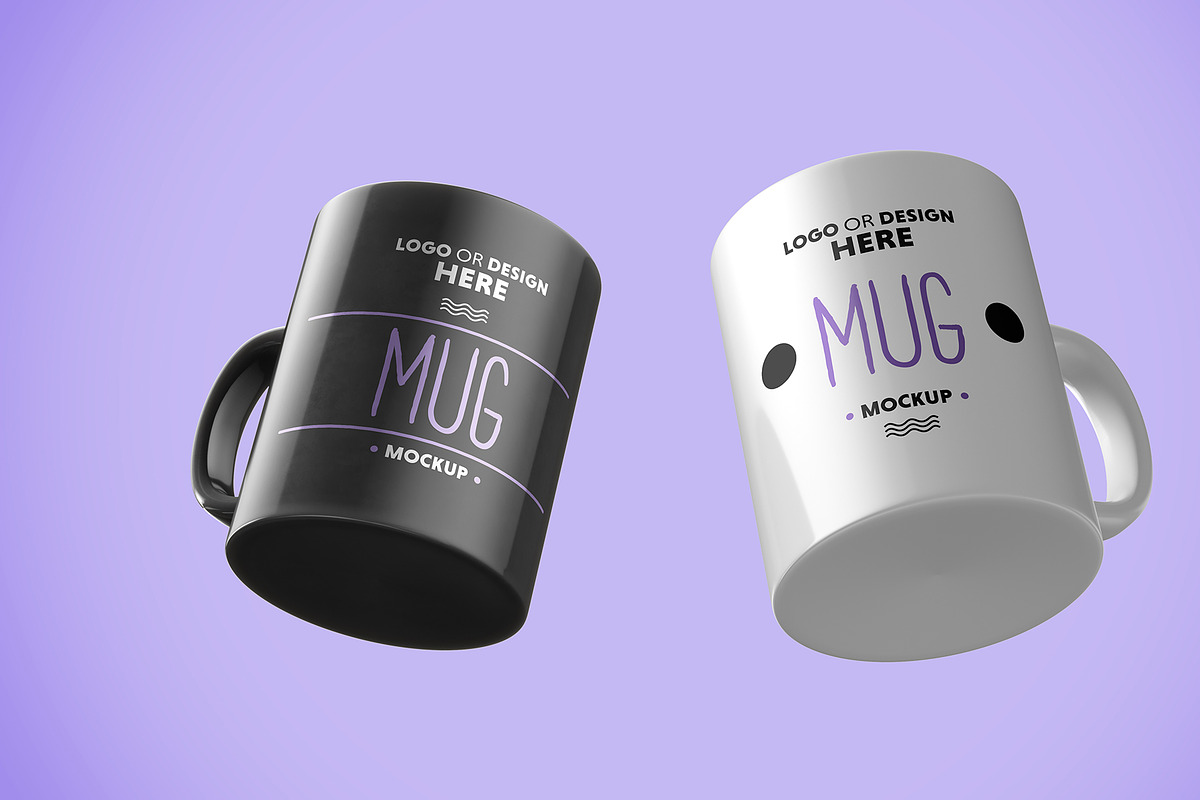 Black and White Ceramic Mug Mock-up, a Cups & Container Mockup by imonedesign