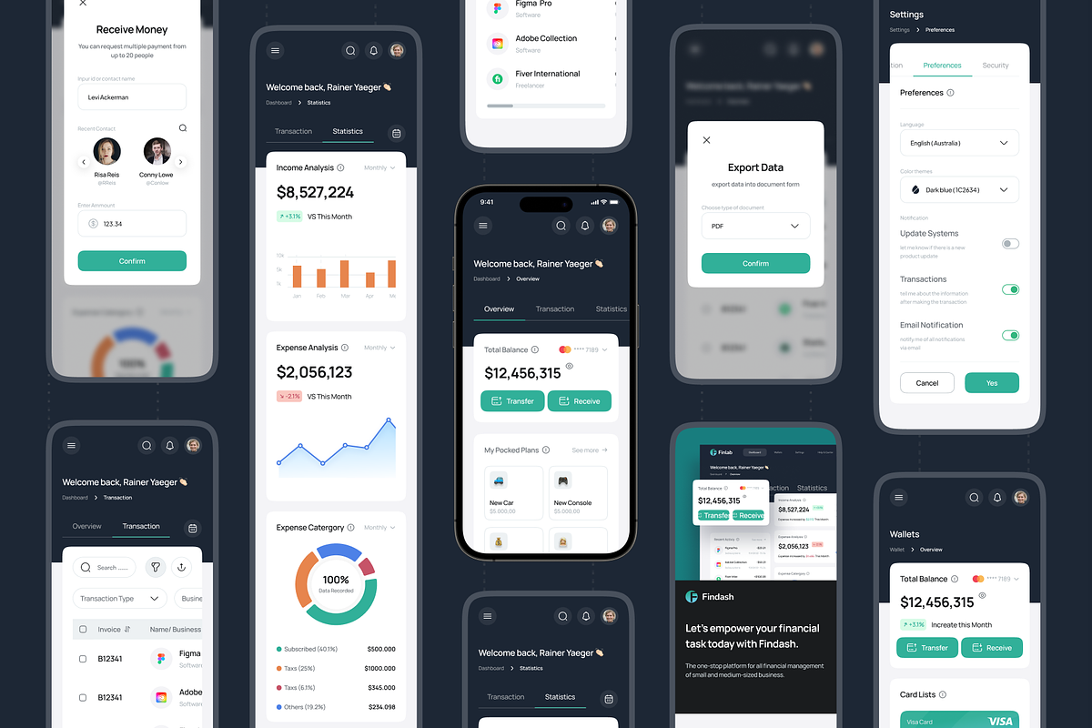 Finlab - Finance Dashboard UI Kit, an UI Kit Template by pickolabstudio (Photo 6 of 6)