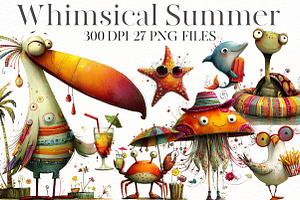 Whimsical Summer Clipart, an Illustration by Designworld