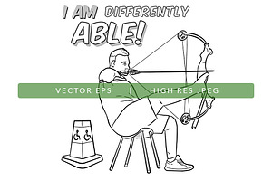 Archery Disability Sports Coloring