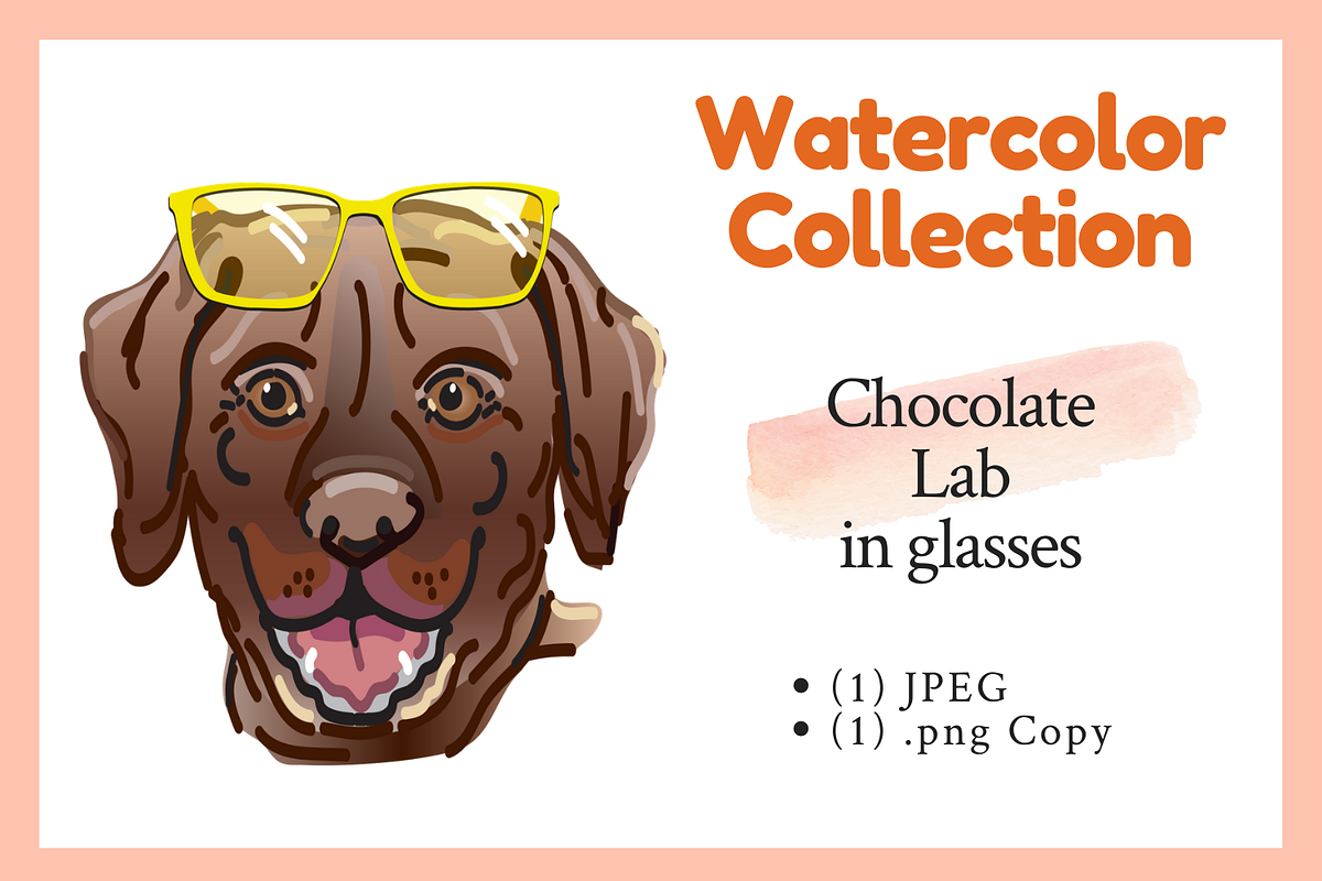 Chocolate Lab In Glasses Graphic, an Illustration by ThePawPrintsShop (Photo 1 of 3)