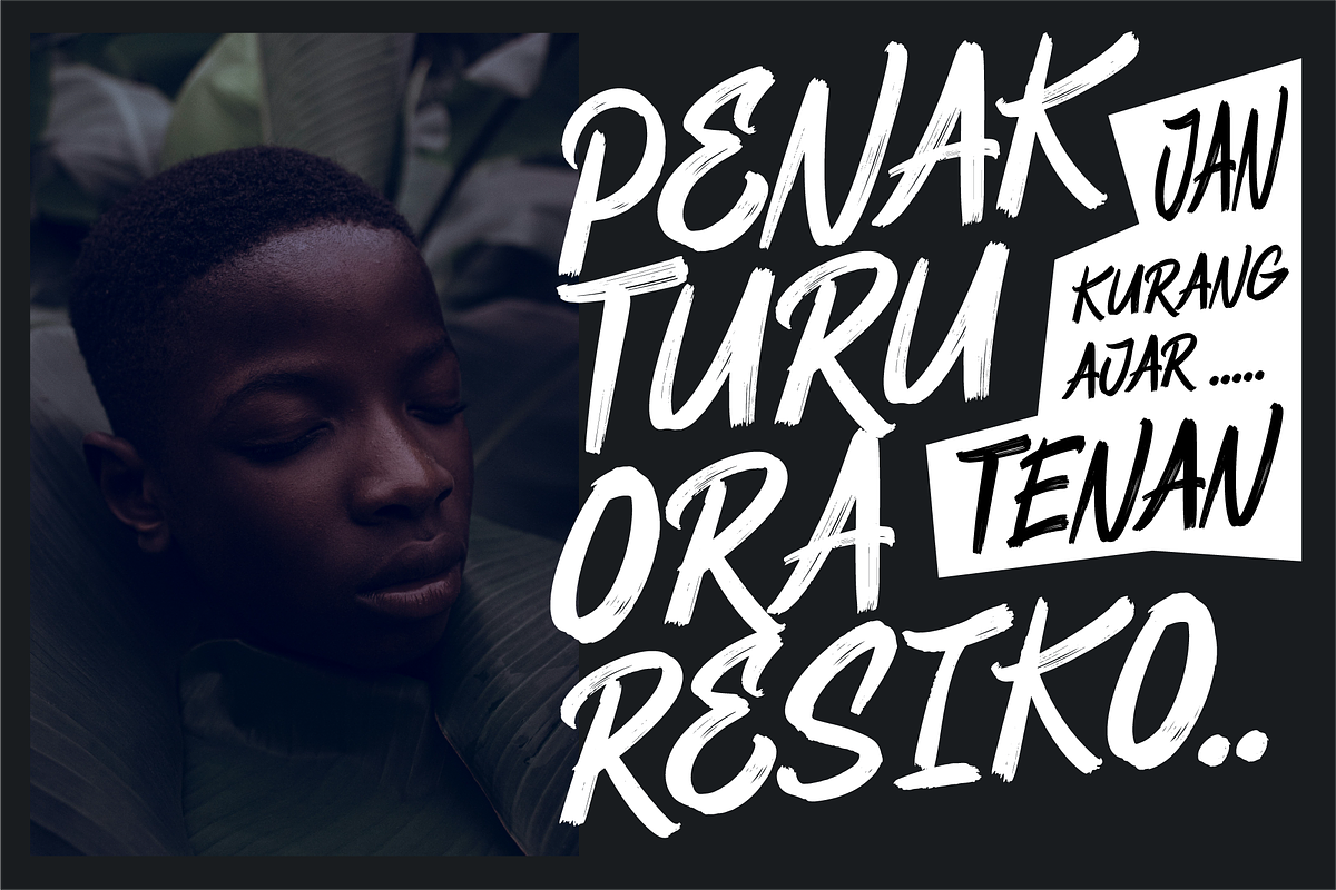 Coretan Komedi Fun Brush Comic Font, a Handwritten Font by Ronny Studio (Photo 7 of 9)