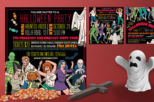 Halloween Costume Party Flyers, a Flyer Template by Moloko88