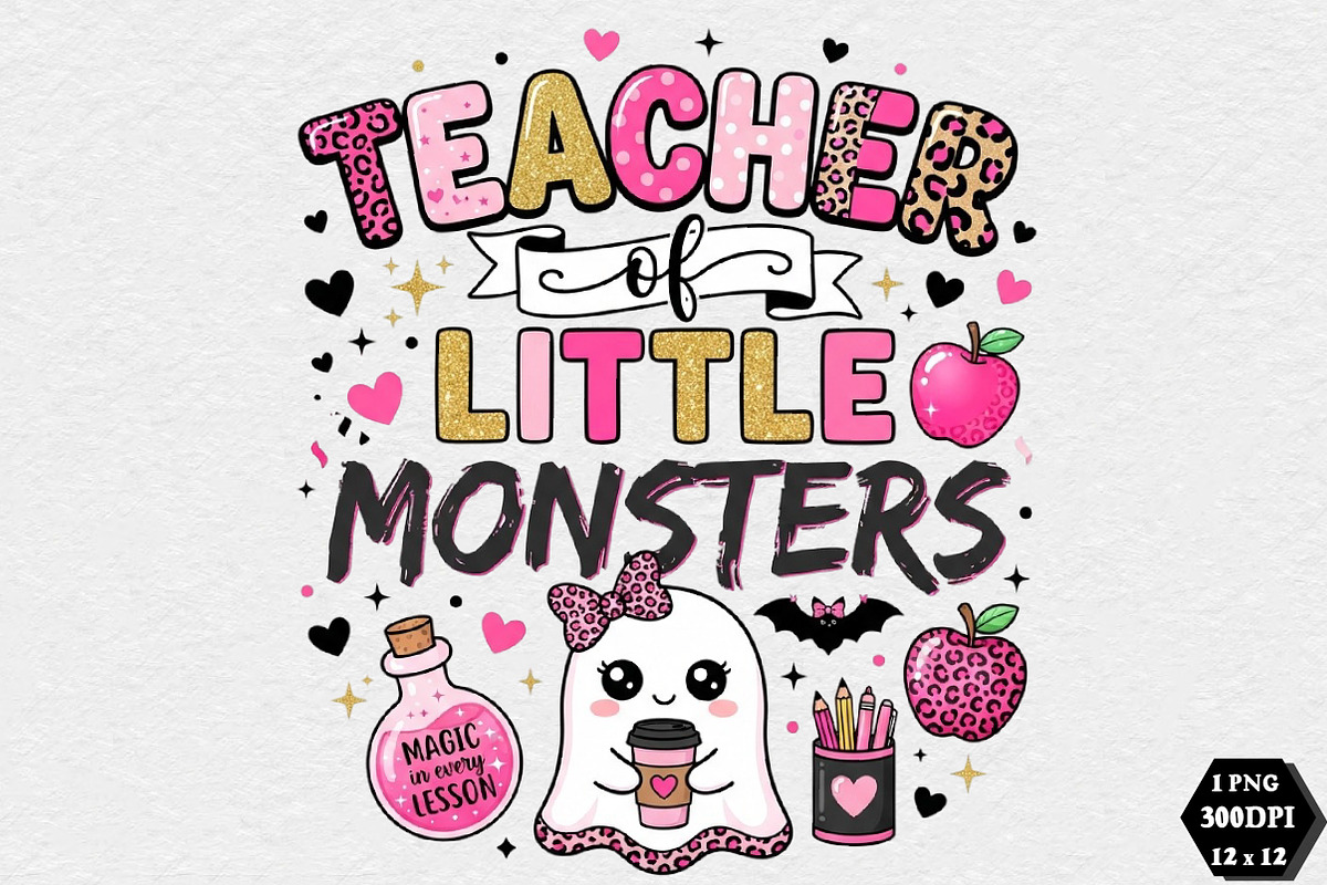 Teacher Little Monsters Halloween, a Seasonal Illustration by DreamCafeArt (Photo 1 of 7)