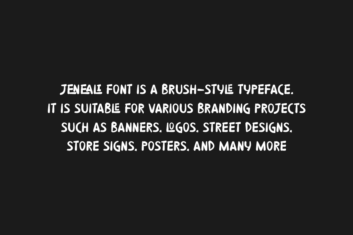 Jeneali - Street Brush Font, a Handwritten Font by QR Design Studio (Photo 6 of 8)