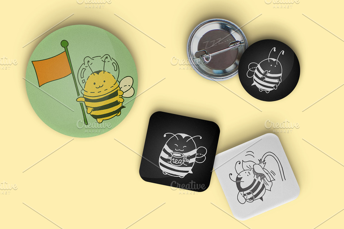 Cartoon bumblebees characters, an Illustration by Red_cat (Photo 6 of 10)