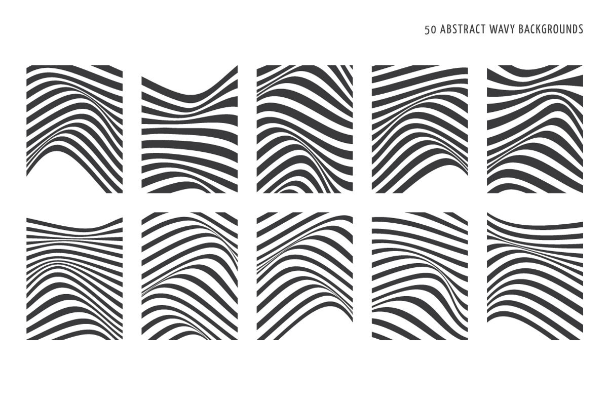 50 Abstract Wavy Vector Backgrounds, a Decorative Illustration by DESIGN BY nube (Photo 2 of 7)