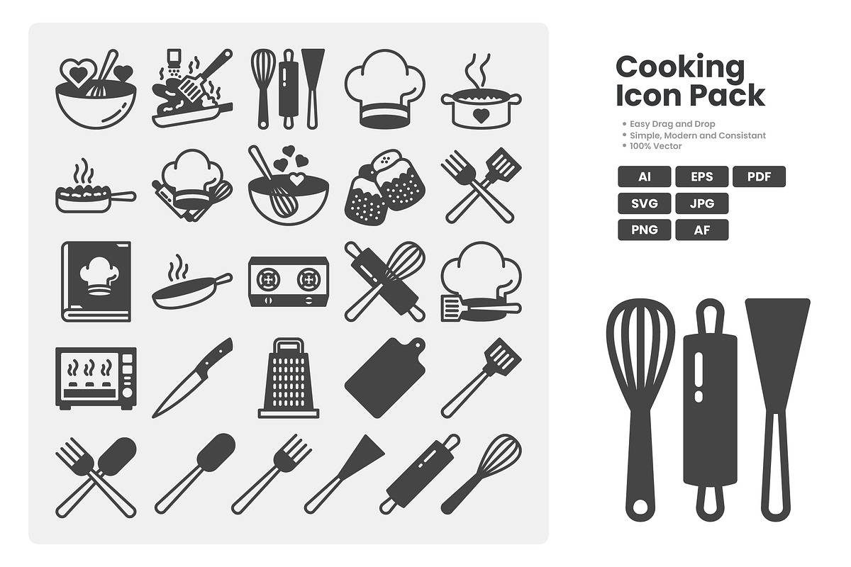 Kitchen & Cooking Tools Icon Pack, a Solid Icon by erifqizeicon (Photo 3 of 3)