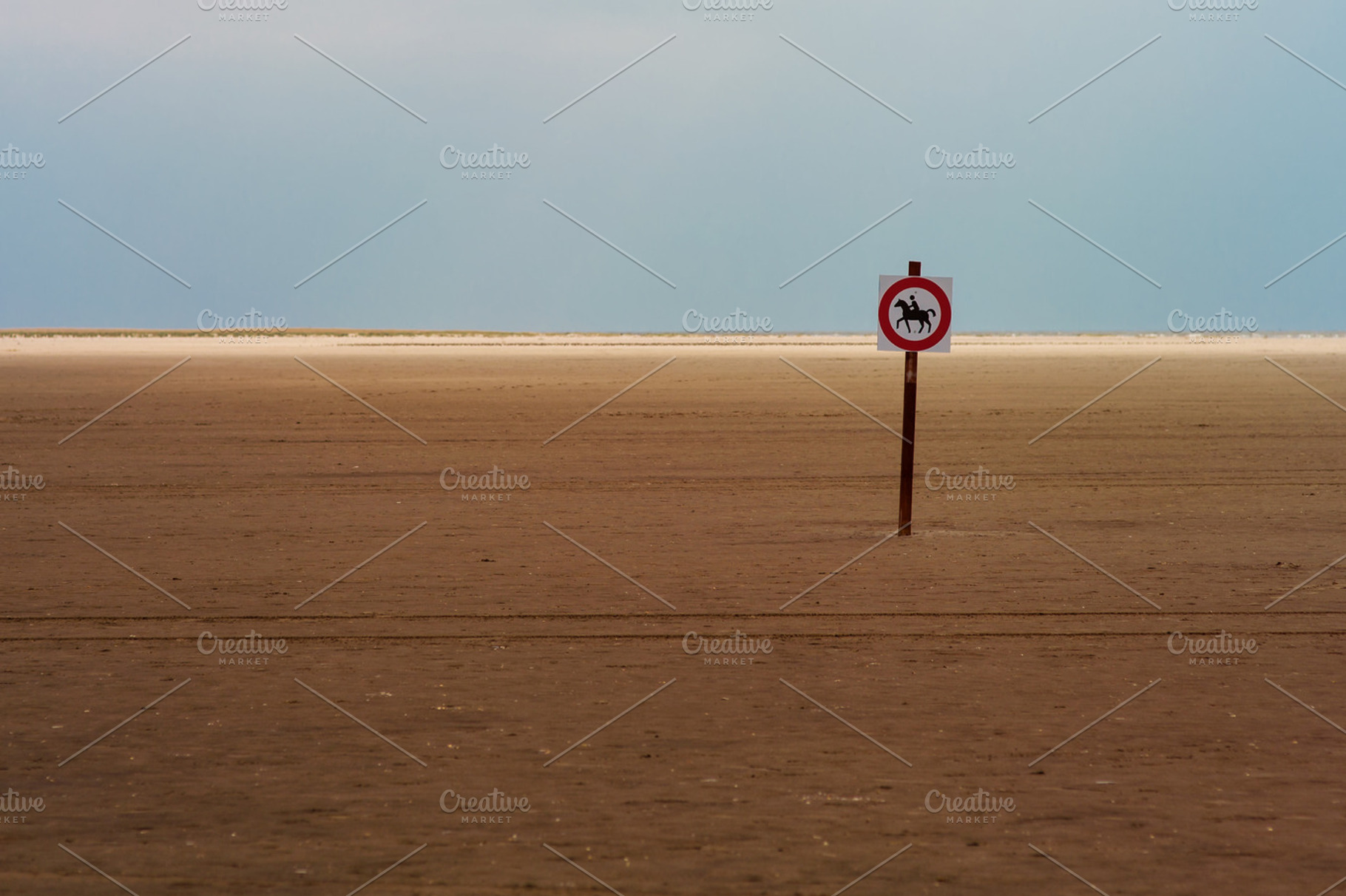 Sign Containing Beach Horse And Riding