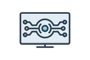 Digital system color icon, a Duotone Icon by Creative priyanka