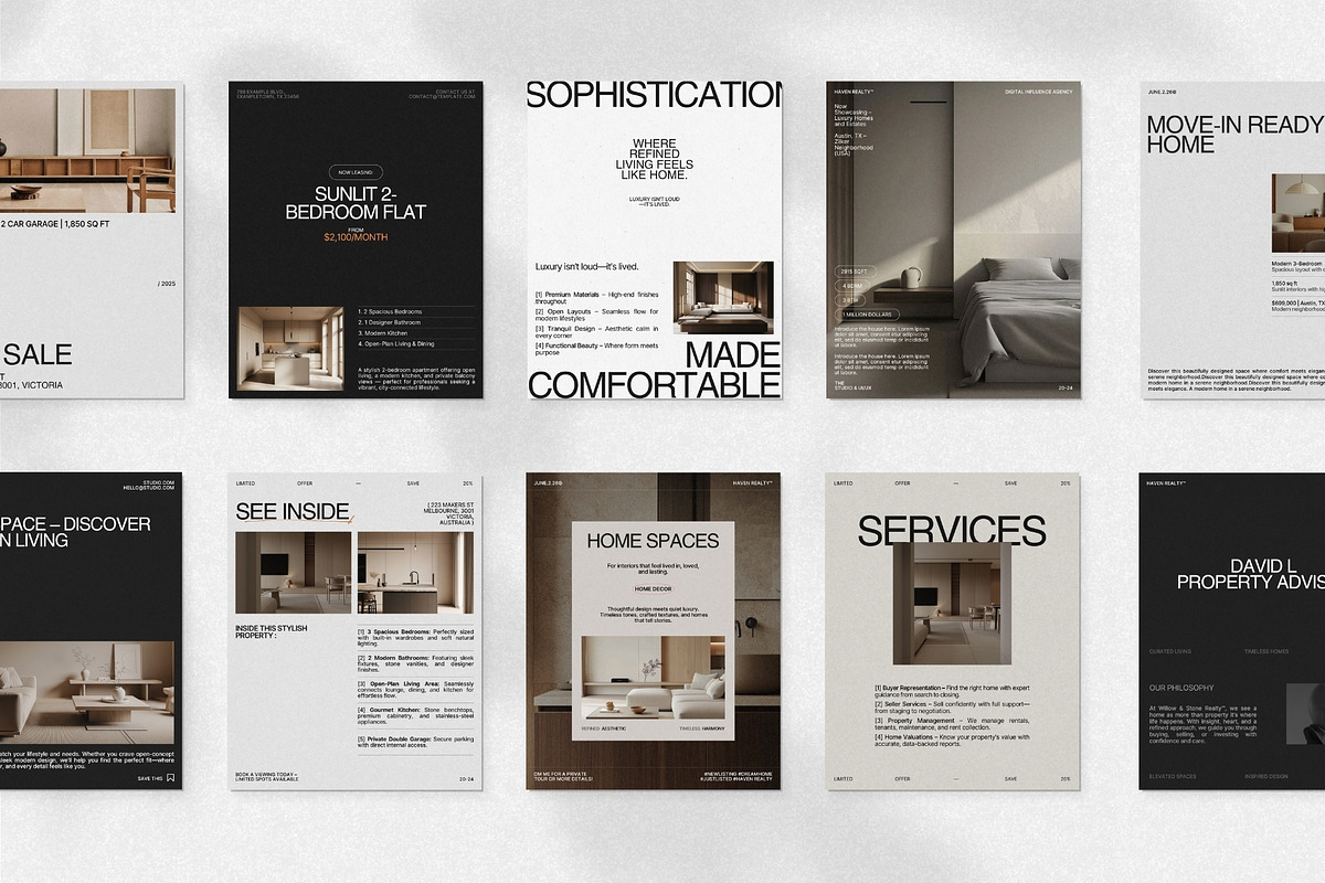 Real Estate Instagram Templates, a Social Media Template by Prapti Design (Photo 3 of 10)