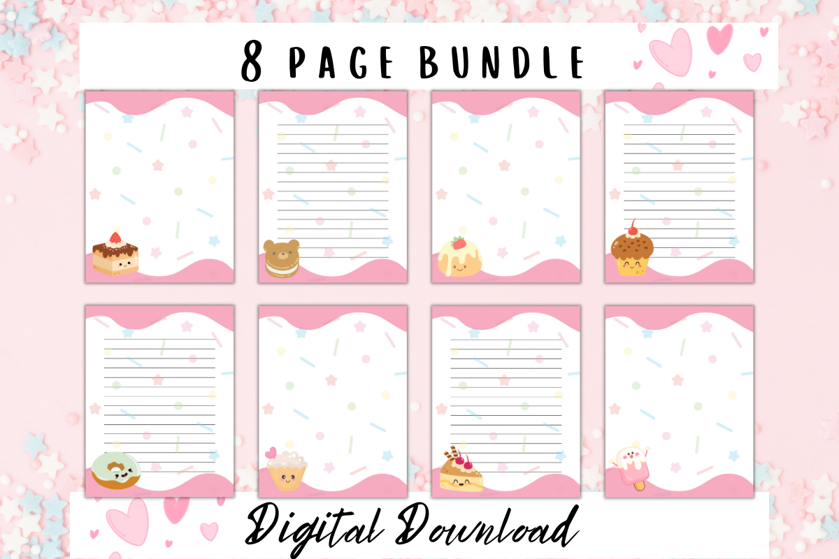 Sweet Treats Cute Stationery, a Stationery Template by Pixels N Bows (Photo 2 of 4)
