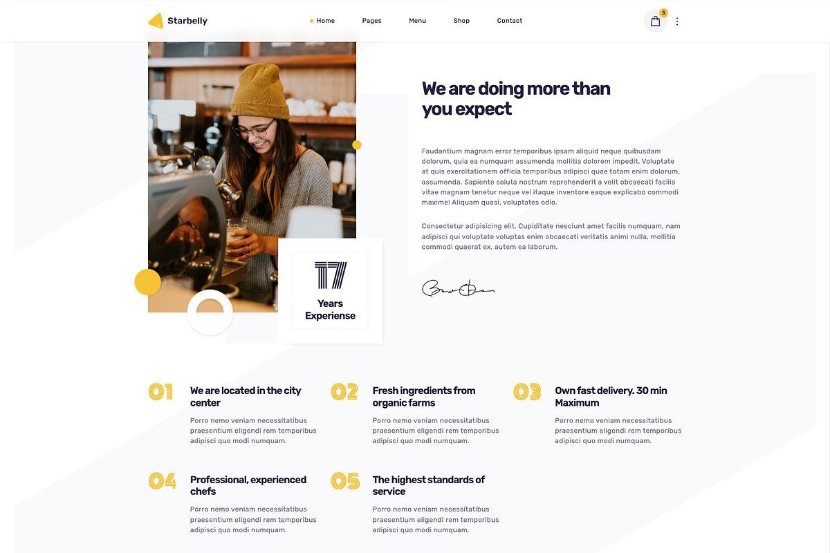 Restaurant & Cafe HTML Template, a HTML Template by UInstrument (Photo 3 of 11)