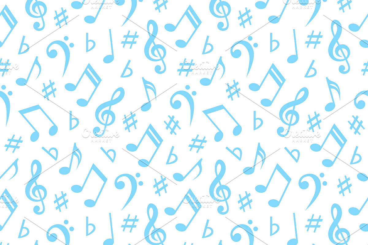 Seamless pattern with musical notes, a Pattern Graphic by Absent A